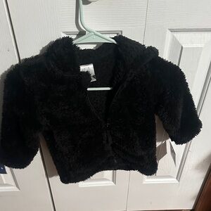 Falls Creek Black Fuzzy Kids Puffer Jacket